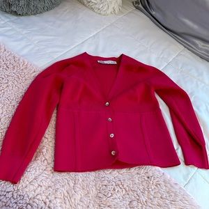 Zara Hot Pink Cardigan Size Small